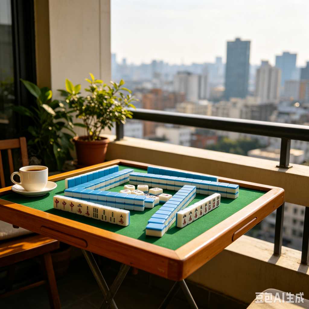 gradient green mahjong set